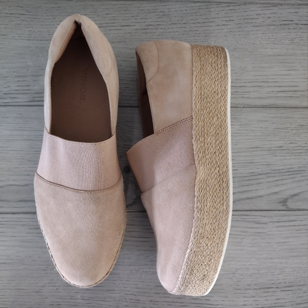 VINCE Size 8.5 Winford Espadrille Tan Loafers PULL ON